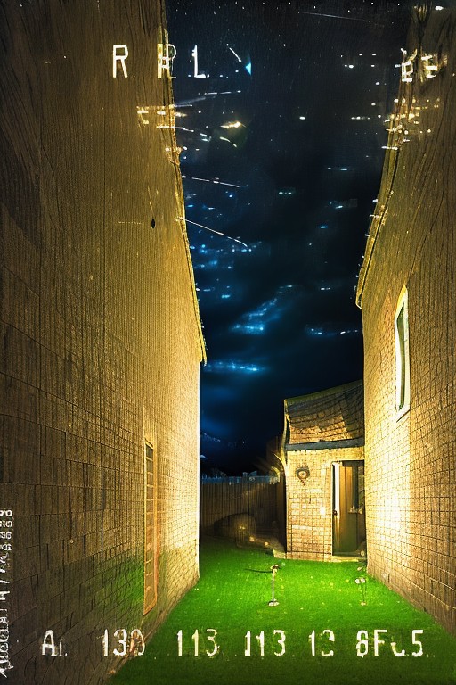 a outdoor at night, grasssfield, 1 house light,bckrshot